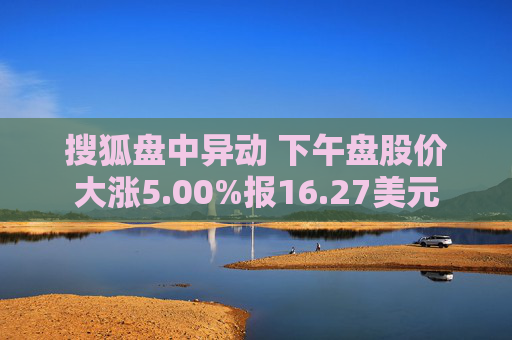 搜狐盘中异动 下午盘股价大涨5.00%报16.27美元